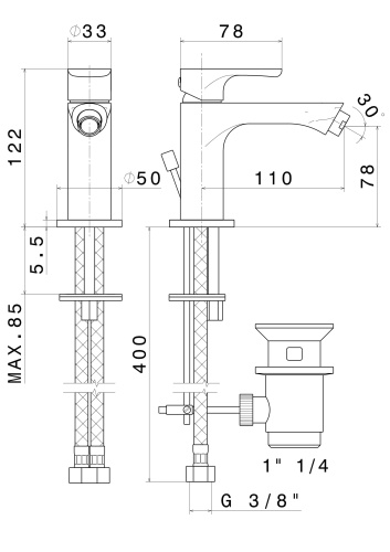 Смеситель Kerama Marazzi  OLE 69425KM.M0.071 на биде золото без термостата - фото 2 Смеситель Kerama Marazzi  OLE 69425KM.M0.071 на биде золото без термостата - фото 2