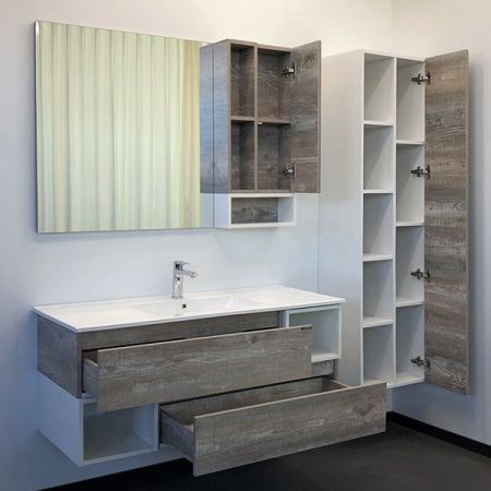 Тумба с раковиной Comforty Турин 00-00013939CF 120х50 подвесная цвет серый