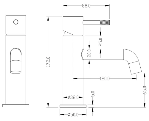 Смеситель Boheme Uno 461-MG на раковину золото матовое - фото 5