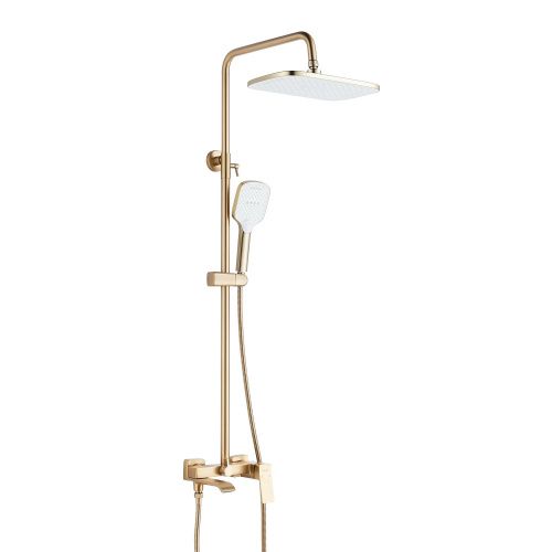 Душевая стойка Shevanik S4036G настенная цвет золотой сатин - фото 2