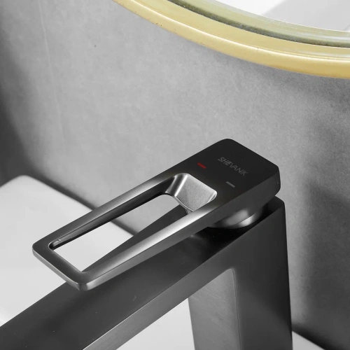 Смеситель Shevanik S6801T на раковину оружейная сталь - фото 5