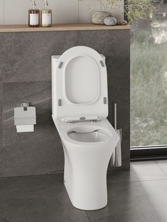 Унитаз напольный с бачком Orange C01-000W белый с сиденьем микролифт душевой смыв