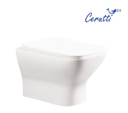 Унитаз подвесной Cerutti SPA CT10482 белый с сиденьем микролифт безободковый каскадный смыв