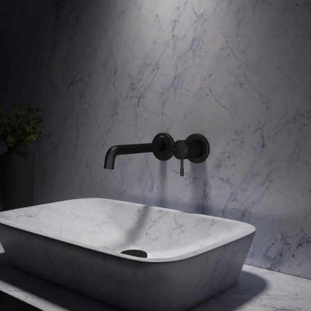 Смеситель Teska ATLAS E5708 встраиваемый в стену черный