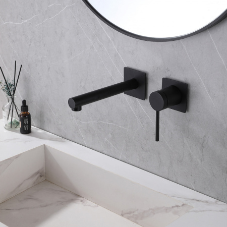 Смеситель ABBER Emotion AF8812B встраиваемый в стену черный матовый