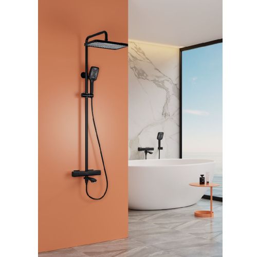 Душевая стойка Raglo R01.26.06 настенная цвет черный - фото 3