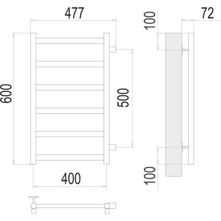 Полотенцесушитель водяной Terminus 4670078529862 50х60 хром