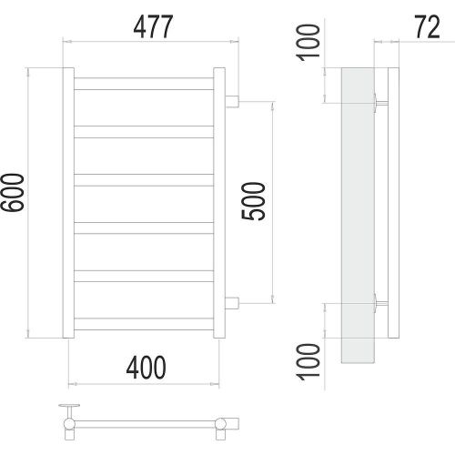 Полотенцесушитель Terminus 4670078529862 48х60 водяной хром - фото 3