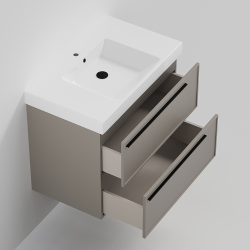 Тумба с раковиной La Fenice Elba TWIN NFNC-01-ELB-C-80-2-3-80 90х62х49 подвесная цвет бежевый - фото 2