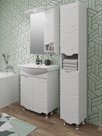 Шкаф-пенал RUNO Стиль 00000001122 30х28х176 напольный цвет белый