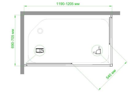 Душевой уголок Royal Bath HPD RB7120HPD-C 120х70 стекло матовое профиль белый без поддона