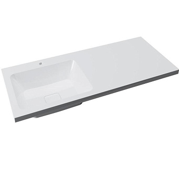 Раковина из литьевого мрамора Onika Kamilla ФЦ-00001871 120х48 накладная цвет белый 1 отверстие под смеситель