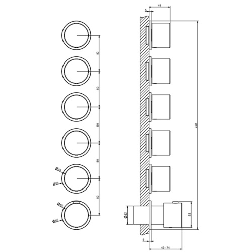 Смеситель для душа Gessi Habito 63440#031 встраиваемый в стену хром с термостатом - фото 2