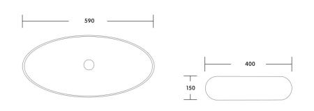 Раковина из сантехнического фарфора Milleau BOUTIQUE MU8005-EGG 60х40 накладная цвет золото без отверстий под смеситель
