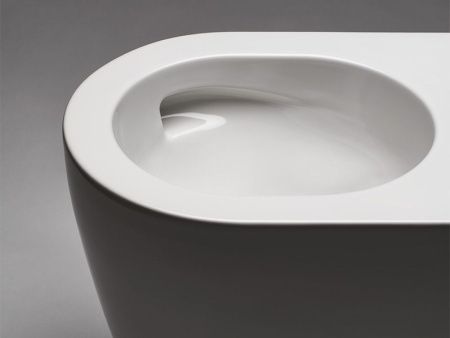 Чаша унитаза приставная Hatria FUTURA Y9B901 цвет белый без сиденья безободковая душевой смыв