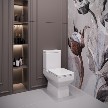 Унитаз-компакт напольный с бачком Stella Polar Калафель SP-00001847 белый с сиденьем микролифт душевой смыв