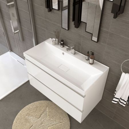 Раковина из искусственного камня Stella Polar Бриз SP-00001481 90х50 встраиваемая цвет белый