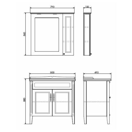 Зеркало-шкаф Comforty Палермо 00004139246CF 80х90 подвесной цвет белый