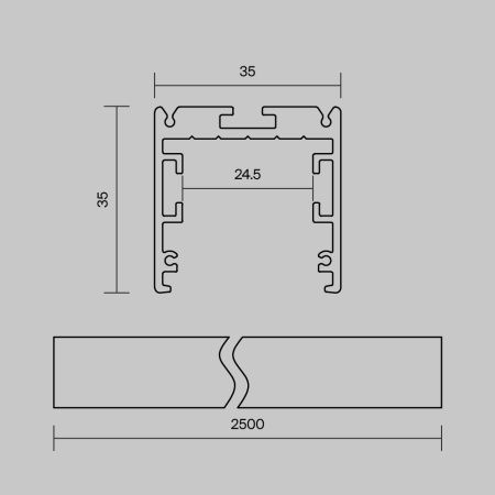 Радиусный профиль Maytoni Led Strip ALM-3535R-B-D-2.5M