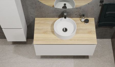 Тумба под раковину Jorno COSSETY Coss.01.100/P/W-DG/JR 100х50 подвесная цвет белый