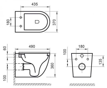 Комплект унитаз с инсталляцией с клавишей смыва BelBagno SFERA-R BB046CHR/BB2111SC/BB002-80/BB005-PR-CHROME
