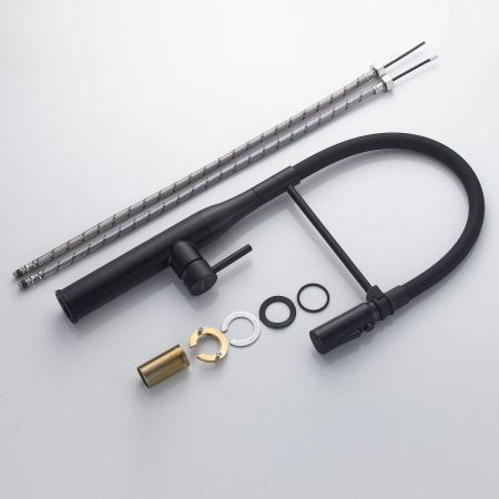 Смеситель для кухни Shevanik S123H-3 на мойку черный