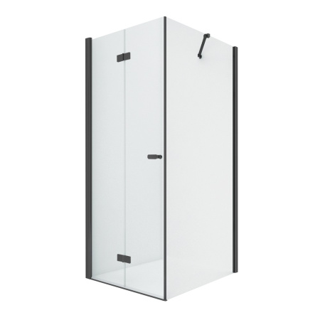 Душевой уголок New Trendy NEW SOLEO Black D-0234A/D-0114B 80х80 стекло прозрачное профиль черный без поддона