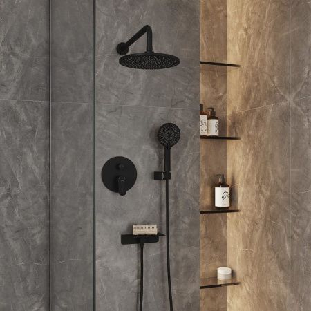 Душевая система Milardo Rora RORBL02M67 встраиваемая в стену цвет черный