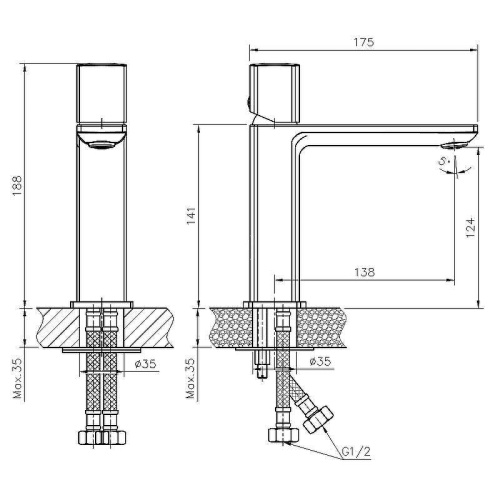 Cмеситель Haiba HB10577 на раковину хром - фото 3