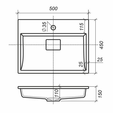 Раковина из искусственного камня Uperwood Barsa 2901120345 50х50 полувстраиваемая цвет белый