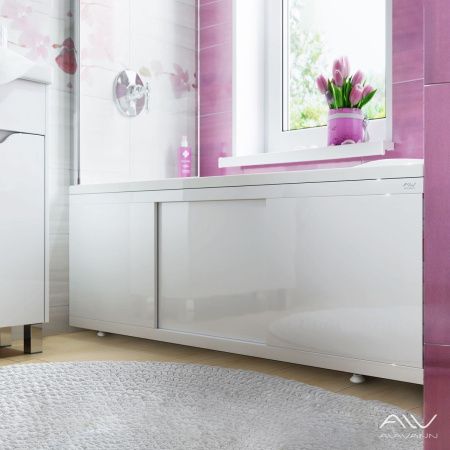 Экран под ванну Alavann Crystal 180 см ALV0258001 фронтальный МДФ раздвижной белый