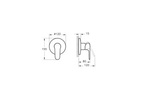 Внешняя часть смесителя Vitra Root Round A42728EXP - фото 2