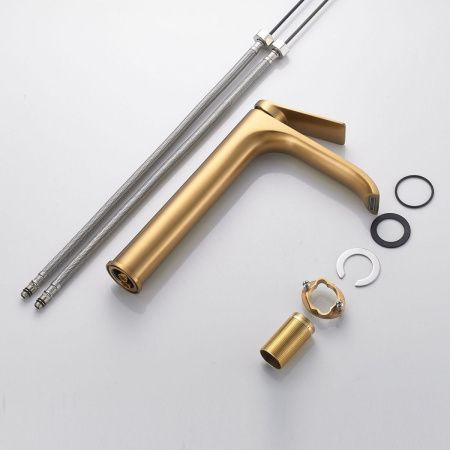 Смеситель для раковины Shevanik S4111G на столешницу золото