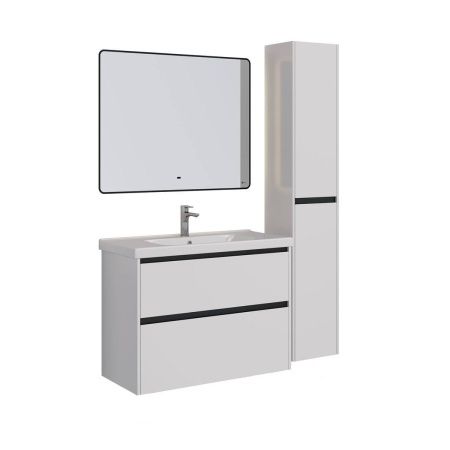 Тумба под раковину LeMark Combi LM03C100T-black 100х40 напольная цвет белый