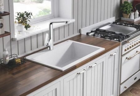 Смеситель для кухни Rose R1313 на мойку хром