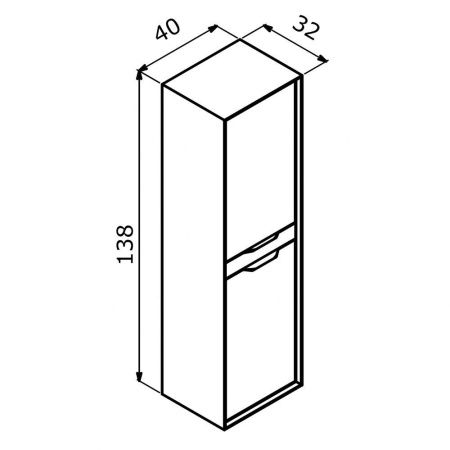 Шкаф-пенал Orka Clay 3003817 40х140 подвесной цвет белый
