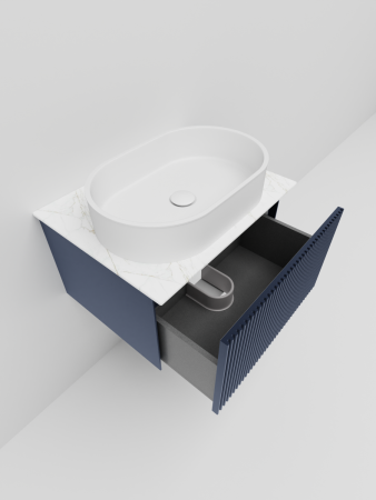 Тумба со столешницей La Fenice TERRA NFNC-01-TER-BG-60-3-GG 60х50 подвесная цвет синий