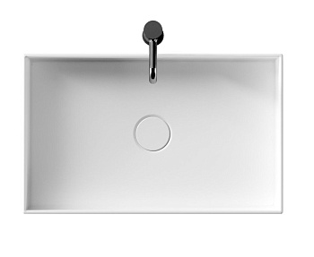 Раковина керамическая Alice Hide 31130101 60х37 накладная цвет белый глянцевый без отверстий под смеситель