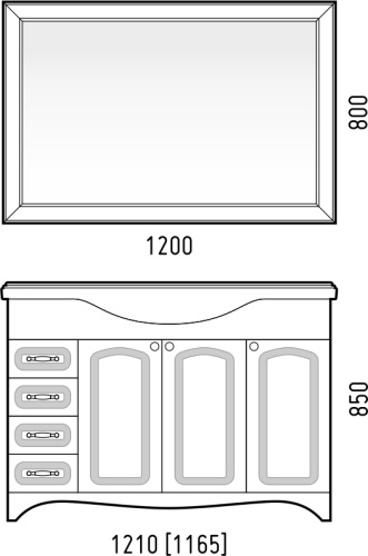 Тумба под раковину Corozo Классика SD-00000370 113х32х82 - фото 2