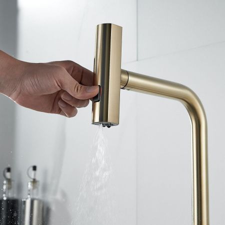 Смеситель для кухни Shevanik S263G на мойку золото