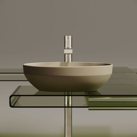 Раковина из сантехнического фарфора Ceramica Nova ELEMENT CN6056MC 50х40 накладная цвет коричневый без отверстий под смеситель