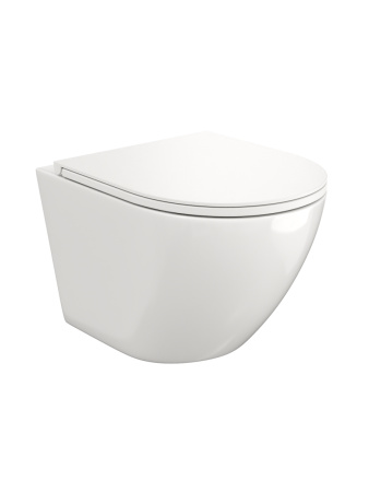 Унитаз подвесной Teymi Lina T40110 белый с сиденьем микролифт безободковый смыв торнадо