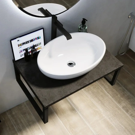 Столешница 1MarKa Grunge Loft У85838 100х50 накладная цвет серый