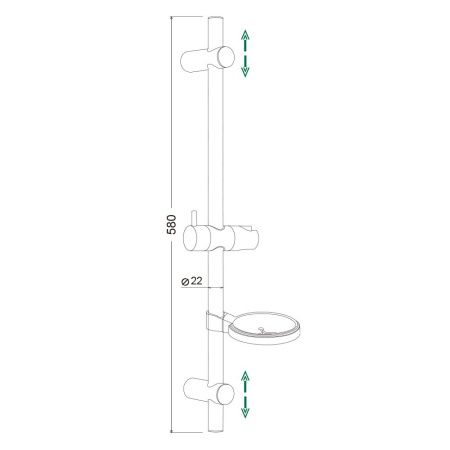 Душевая штанга WesnaArt DS021-58 цвет хром