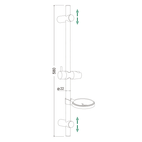 Штанга для душа WesnaArt DS021-58 хром - фото 2