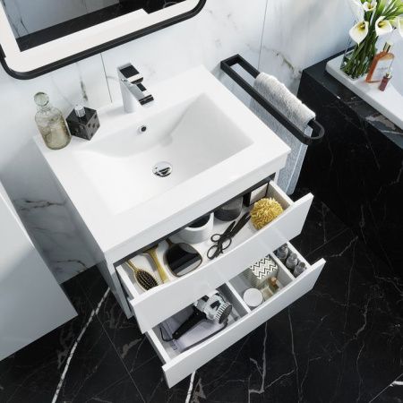 Раковина из сантехнического фарфора Iddis 0136000i28 60х50 полувстраиваемая цвет белый 1 отверстие под смеситель