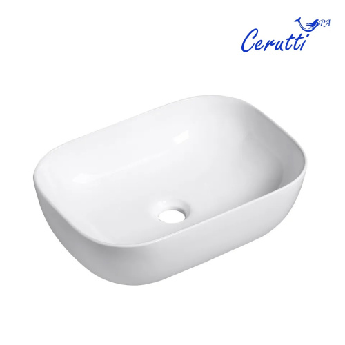 Раковина из сантехнического фарфора Cerutti SPA CR0078 51х40 накладная цвет белый - фото 5