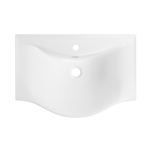 Раковина из сантехнического фарфора Wellsee Bisou 151202000 50х37 подвесная цвет белый глянцевый 1 отверстие под смеситель - фото 3