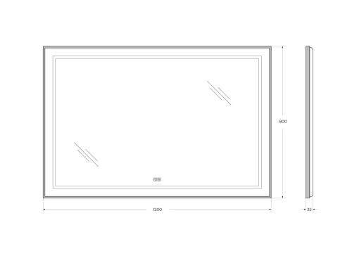 Зеркало BelBagno Kraft SPC-KRAFT-1200-800-LED-TCH-WARM-NERO 120х80 - фото 5