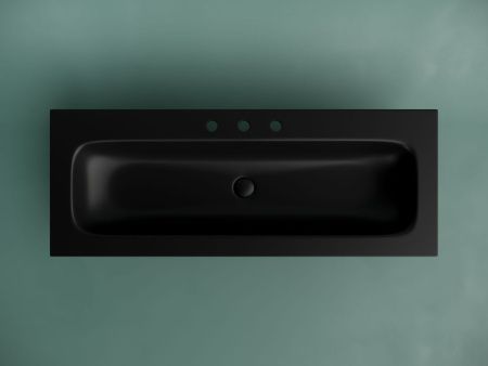 Раковина из сантехнического фарфора Ceramica Nova GRACE CN7024MB 120х50 накладная цвет черный 3 отверстия под смеситель